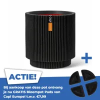 Vaas cylinder groove nl 44x46cm zwart