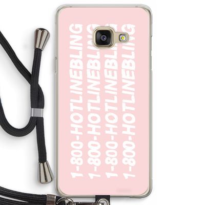 Hotline bling pink: Samsung Galaxy A3 (2016) Transparant Hoesje met koord
