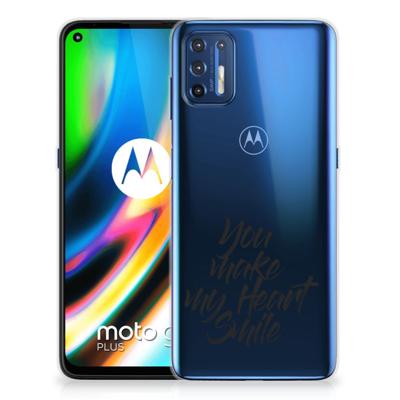 Motorola Moto G9 Plus | Siliconen hoesje | met naam Heart Smile Motorola Moto G9 Plus | Siliconen hoesje | met naam Heart Smile