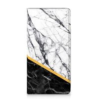 Samsung Galaxy A51 Standcase Marmer Wit Zwart - Origineel Cadeau Man - thumbnail