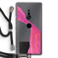 Paarse stroom: Sony Xperia XZ2 Transparant Hoesje met koord