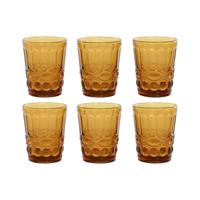 Glazenset Home ESPRIT Amber Kristal Met reliëf 240 ml (6 Stuks)