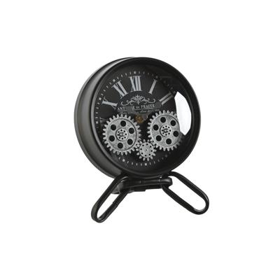 Tafelklok Home ESPRIT Zwart Zilverkleurig Metaal Kristal 16,5 x 11 x 21 cm