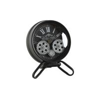 Tafelklok Home ESPRIT Zwart Zilverkleurig Metaal Kristal 16,5 x 11 x 21 cm
