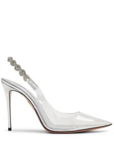 Aquazzura escarpins Love Link 105 mm à effet de transparence - Argent