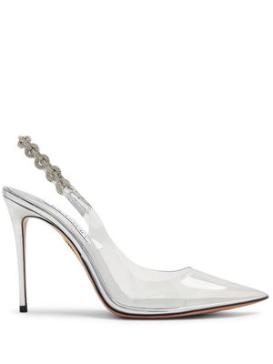 Aquazzura escarpins Love Link 105 mm à effet de transparence - Argent