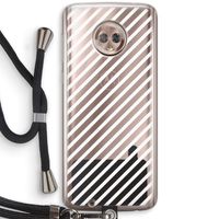 Strepen zwart-wit: Motorola Moto G6 Transparant Hoesje met koord