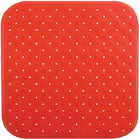 Douche/bad anti-slip mat badkamer - rubber - rood - 54 x 54 cm - vierkant