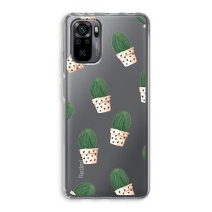 Cactusprint roze: Xiaomi Redmi Note 10 Pro Transparant Hoesje