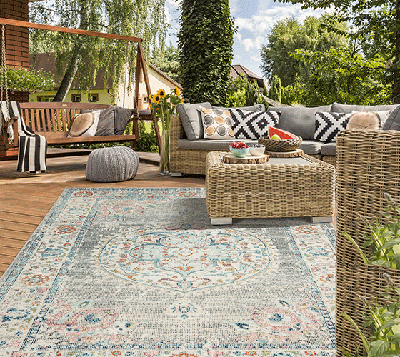 Salsa Vintage Vloerkleed Voor Binnen en Buiten Grijs-120 x 170 cm