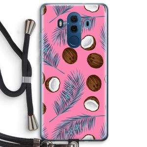 Kokosnoot roze: Huawei Mate 10 Pro Transparant Hoesje met koord