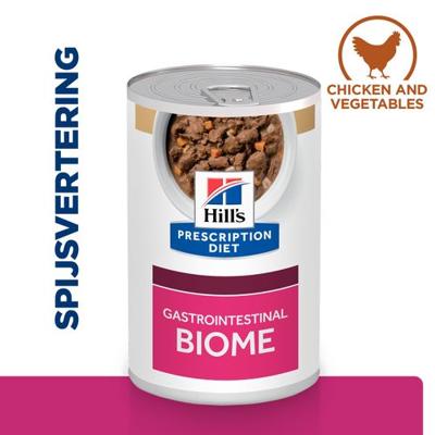 Hill&apos;s Prescription Diet Gastrointestinal Biome kip hondenvoer stoofpotje kip & wortelen 12x354g blik