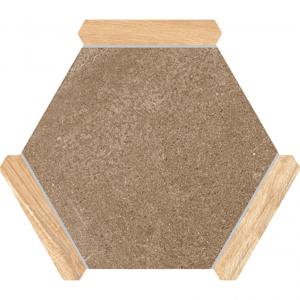 Monopole Avant Hexagon Tegels Sacramento Marron Pino 22 x 25 CM Porselein