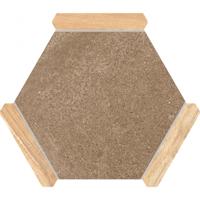 Monopole Avant Hexagon Tegels Sacramento Marron Pino 22 x 25 CM Porselein