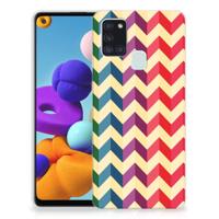 Samsung Galaxy A21s | TPU bumper | Zigzag Multi Color