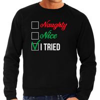 Naughty nice foute Kerstsweater / Kersttrui zwart voor heren Naughty nice foute Kerstsweater / Kersttrui zwart voor heren