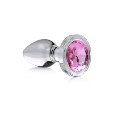 Roze Edelsteen - Glas Anale Plug - Klein