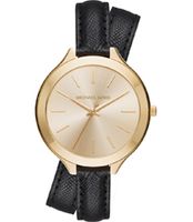 Horlogeband Michael Kors MK2468 Onderliggend Leder Zwart 12mm - thumbnail