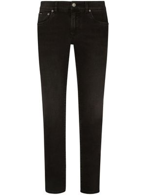 Dolce & Gabbana jean skinny à logo appliqué - Noir