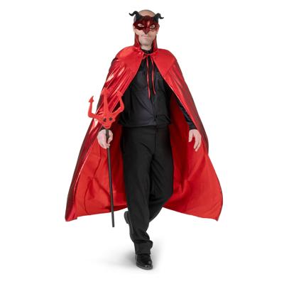 Halloween Duivel/vampier verkleed set - cape en masker - voor volwassenen - rood - demon