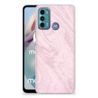Motorola Moto G60 | TPU | Siliconen hoesje | Marble Pink - Origineel Cadeau Vriendin