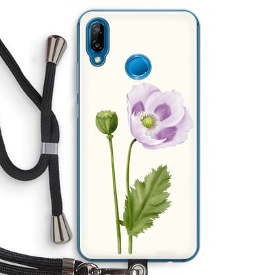 Purple poppy: Huawei P20 Lite Transparant Hoesje met koord