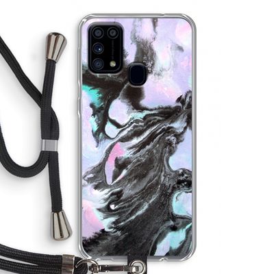 Pastel zwart: Samsung Galaxy M31 Transparant Hoesje met koord