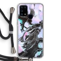 Pastel zwart: Samsung Galaxy M31 Transparant Hoesje met koord