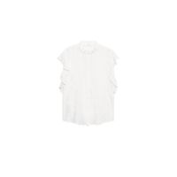 Mango blouse met ruches naturel wit - thumbnail