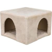 Gezellige pluchehut - 36 × 25 × 36 cm - Beige - Voor konijnen en kleine knaagdieren
