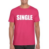 Single/ vrijgezel tekst t-shirt roze heren