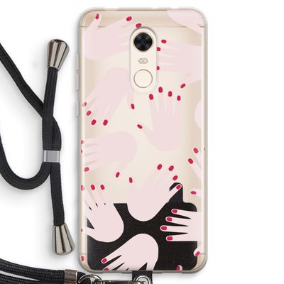 Hands pink: Xiaomi Redmi 5 Transparant Hoesje met koord