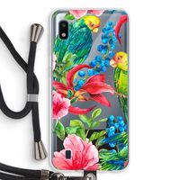 Papegaaien: Samsung Galaxy A10 Transparant Hoesje met koord