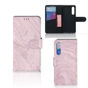 Xiaomi Mi 9 SE Bookcase Marble Pink - Origineel Cadeau Vriendin