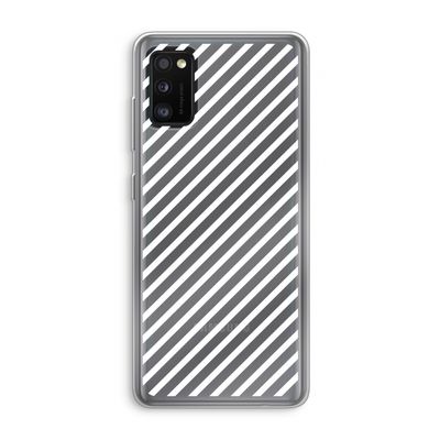 Strepen zwart-wit: Samsung Galaxy A41 Transparant Hoesje