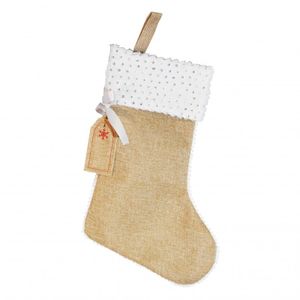 Kerstversiering kerstsokken van jute 45 cm   -