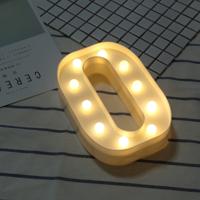 Alfabet O Engelse letter vorm decoratieve licht droge batterij aangedreven warm wit staande opknoping LED vakantie licht