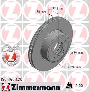 Remschijf COAT Z ZIMMERMANN, Remschijftype: Binnen geventileerd, u.a. für BMW