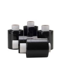 Mini wikkelfolie bundelfolie 20 micron 10 cm x 250 meter zwart | 40 stuks