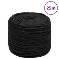 VidaXL Boottouw 6 mm 25 m polypropeen zwart