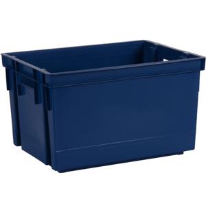 Opbergbox/opbergkrat 20 L - blauw - kunststof - 39 x 29 x 23 cm - stapelbaar/nestbaar