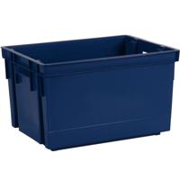 Opbergbox/opbergkrat 20 L - blauw - kunststof - 39 x 29 x 23 cm - stapelbaar/nestbaar