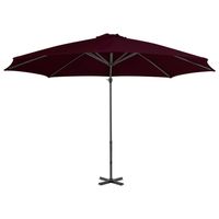 The Living Store Zweefparasol Rood - Parasoldoek van uv-beschermend polyester - 300 x 238 cm - Met kruisvoet - - thumbnail