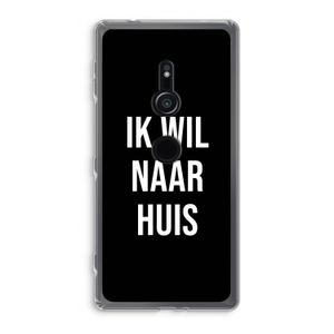 Ik wil naar huis - Zwart: Sony Xperia XZ2 Transparant Hoesje