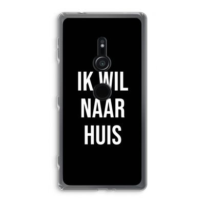 Ik wil naar huis - Zwart: Sony Xperia XZ2 Transparant Hoesje