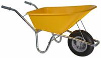 Kruiwagen Bouw 100L Geel m/kunststof bak - Meuwissen agro