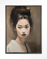 Urban Cotton Wandkleed 'Adakachi' 110 x 145cm in Floating Frame - black
