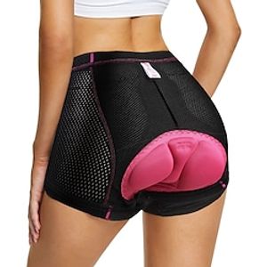 Dames Fietsondergoed 3D gewatteerde short Fietsen Short / Broekje MTB shorts Bergracen Wegwielrennen Sport 3D-pad Snel Drogend Ademend Vochtregelerend Roze Rood Polyester Spandex Kleding / Rekbaar Lightinthebox