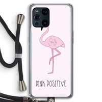 Pink positive: Oppo Find X3 Pro Transparant Hoesje met koord