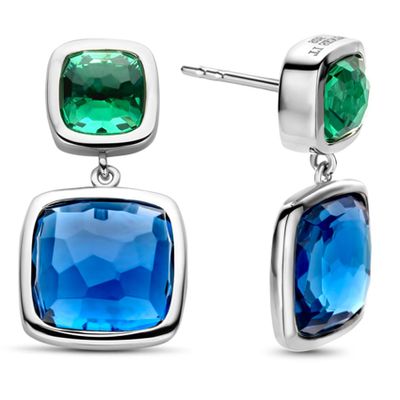 TI SENTO-Milano 7908DB Oorhangers zilver blauw-groen 24 mm